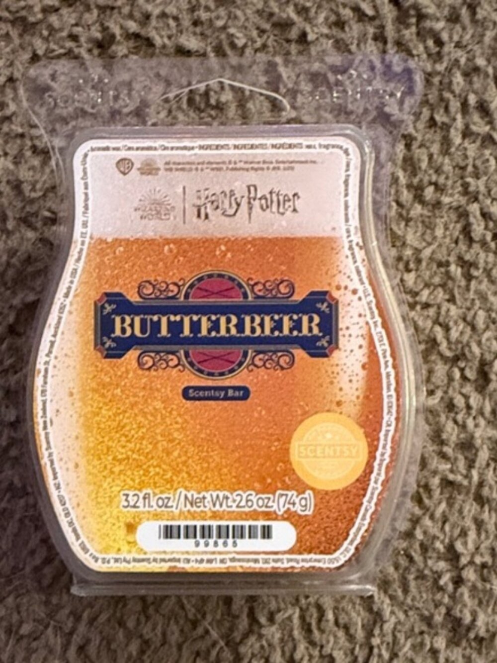 Scentsy BUTTERBEER Scented Wax Bar Melt Harry Potter Collection New